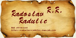 Radoslav Radulić vizit kartica
